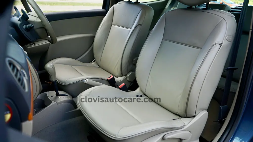 clean car interior with leather seats