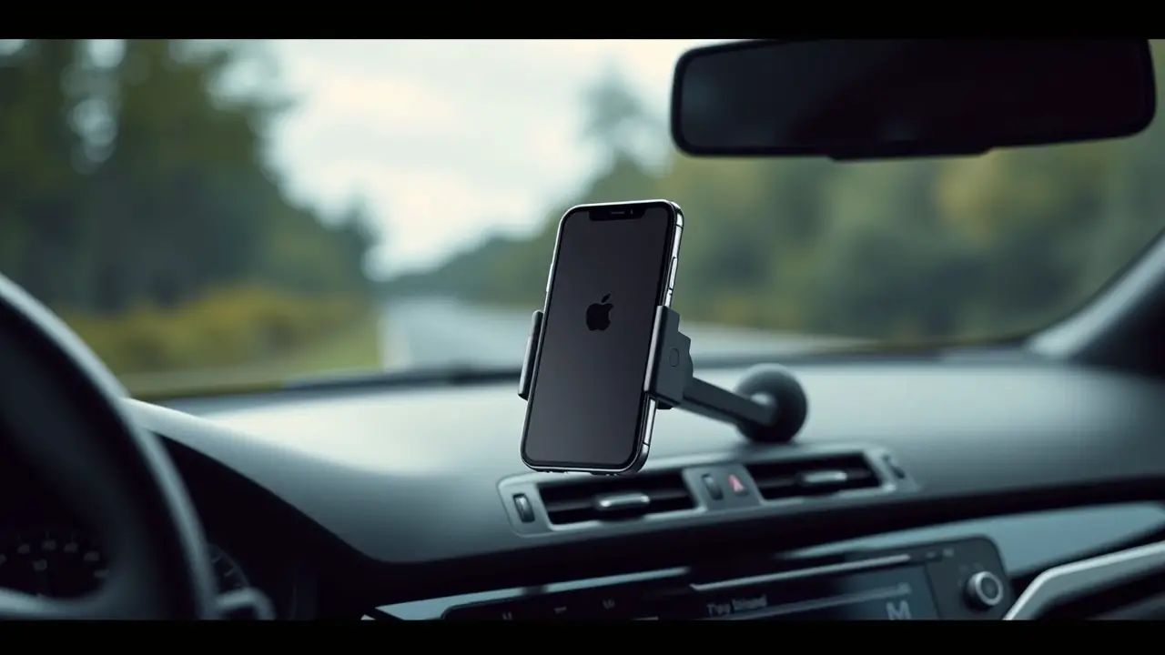 cute car accessories. car with a customized phone holder