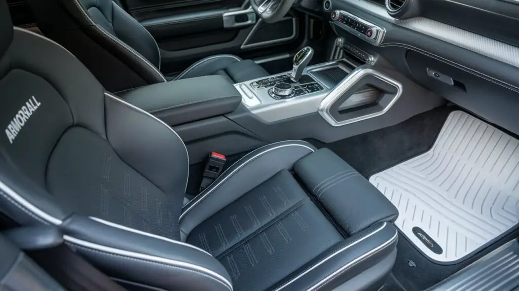 a black armorall car interior 