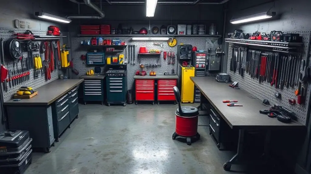 Organize your auto repair tool stations in a U-shape pattern. This setup reduces movement in low-light conditions and improves efficiency.