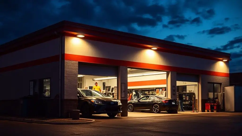 auto repair shop for night operation