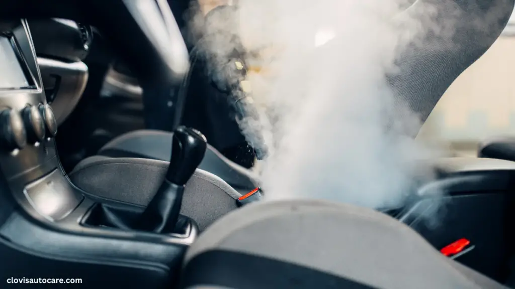 steam cleaning a car interior 